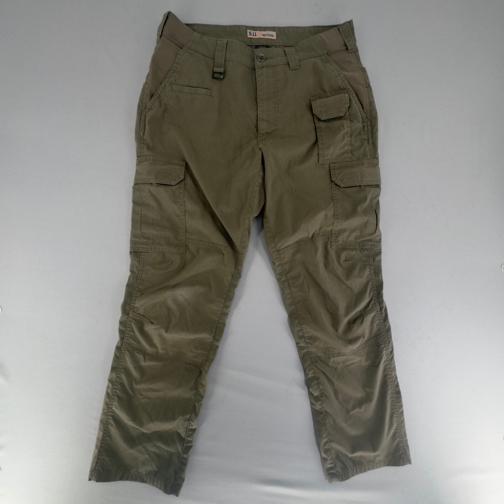 5.11 Tactical Apex Pants Mens 33x30 Tundra Green Flex-Tac Ripstop Cargo 74434